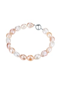 VALERO PEARLS - Damen Armband aus 925/- Sterling Silber in Silber mit Süßwasser-Zuchtperle - multicolor
