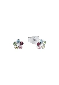 amor - Mädchen Ohrstecker "Blume 2021266", 925er Silber - Blau