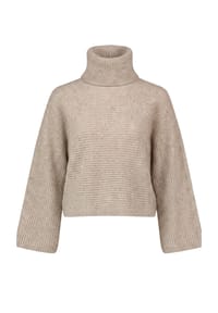 zero - Strickpullover mit Rollkragen - Beige Melange