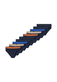 SCHIESSER - Rio Slip / Unterhose 10er Pack 95/5 Cotton - Blau / türkis / grün