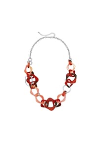 Steuer Modeschmuck - Kette Metall - Rot