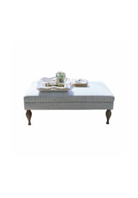 LOBERON - Hocker Ulysette weiß/blau - weiß/blau