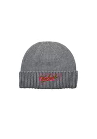 WOOLRICH - Mütze LOGO Beanie - grau