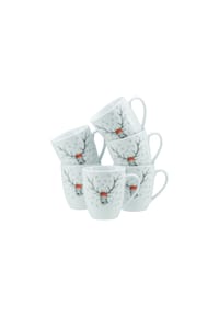 CreaTable - Hirsch (Form Luna), Kaffeebecher 6-tlg - Weiss