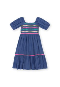 KITE - Kinder Wellenband Kleid Bio-Baumwolle - blau