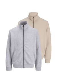 JACK & JONES - Sweatjacke 2er Pack Bradley - Hellgrau / beige