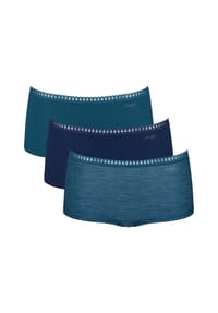 sloggi - Damen Pantys, 3er Pack - GO Crush Short C3P, Unterhose, Stretch-Baumwolle - 00GZ SILK WHITE