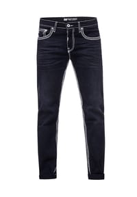 RUSTY NEAL - Jeans LEVIN 7 mit trendigen Kontrastnähten - Schwarz