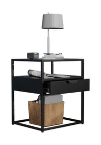 VCM. - Nachtschrank | Beistelltisch | Nachttisch | Maße ca H. 55 x B. 45 x T. 40 cm - Flokas M - Schwarz