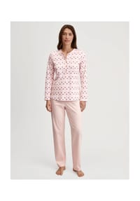 CALIDA - Damen Pyjama, lang Midnight Flowers - pearl blush