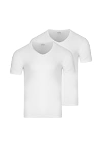 RAGMAN - T-Shirt, 2er-Pack, V-Ausschnitt, für Herren - WEISS