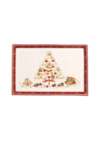 Villeroy & Boch Gebäckplatte rechteckig, groß Winter Bakery Delight - Winter Bakery Delight - rot