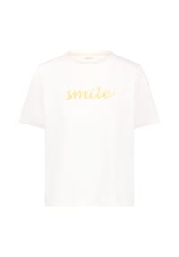 CARTOON - Baumwollshirt mit Rundhalsausschnitt - Patch Creme/Yellow