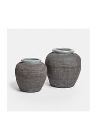 LOBERON - Vase 2er Set Calverna grau - grau