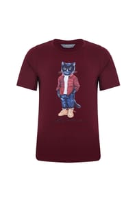 cat e lolette - Rotes T-Shirt mit Katzenmotiv - rot