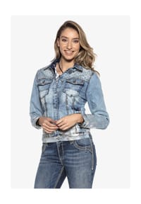 CIPO & BAXX® - JACKET WJ174 mit Jeansoptik Highlight - BLUE