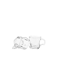 ALMINA® - Gläser Set mit Henkel - 6-teilig in organischer Form, 245 ml - Transparent