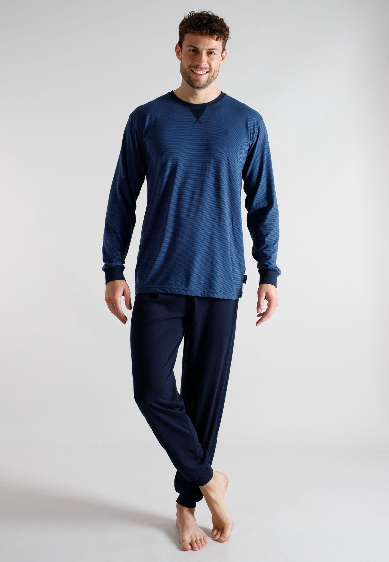 Tom Tailor Schlafanzug-Oberteil Pure Cotton, Baumwolle, FüR Herren, Blau, 48