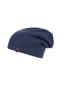CAPO - Strickbeanie, doppelt Rippstruktur, Melange - granite