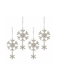 LOBERON Weihnachtsschmuck 4er Set Kiresta silber/ klar - Weihnachtsschmuck - silber/ klar