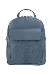 Cluty - Rucksack Echt Leder, Made In Italy - blau