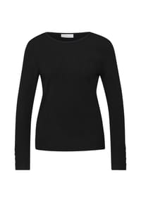 STREET ONE STUDIO - Pullover, Rippbündchen, für Damen - 10001 BLACK