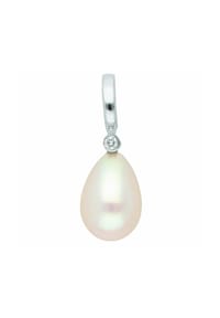 Adelia's - Adelia's Damen Perlenanhänger 585 Weißgold ( 14K ) mit 1 Brillant und Perle ( 0,03 ct ) - silber