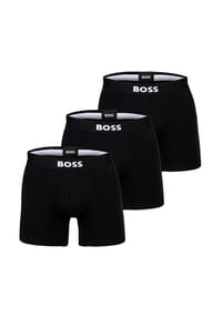 BOSS - ONE Boxer Brief, 3er-Pack, Logo-Bund, für Herren - 001 BLACK