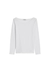 Marc O'Polo - Damen Langarmshirt - T-SHIRT LONGSLEEVE, U-Boot-Ausschnitt, Baumwolle - Dunkelblau