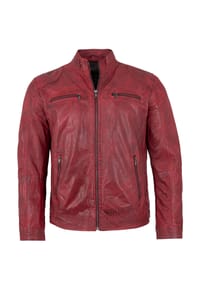 MADDOX - Herren Lederjacke Lammnappa dunkelrot - dunkelrot