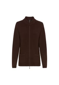 olsen - Cardigan mit Stehkragen und Reißverschluss - Coffee Bean