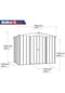 VCM. Metall Gartenhaus 262x174 Geräteschuppen Garten Gerätehaus Schiebetür, H. 205 x B. 262 x T. 174 cm, Metall Bild 14