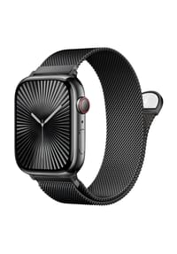 S&T DESIGN - Mesh Armband für Apple Watch 42–49mm - schwarz
