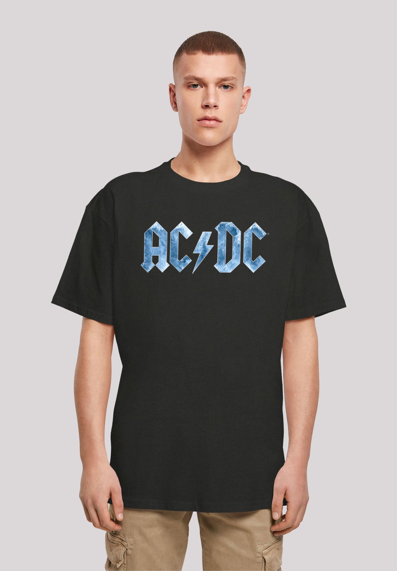 F4NT4STIC Heavy Oversize T-Shirt ACDC Rock Band Blue Ice Logo | GALERIA
