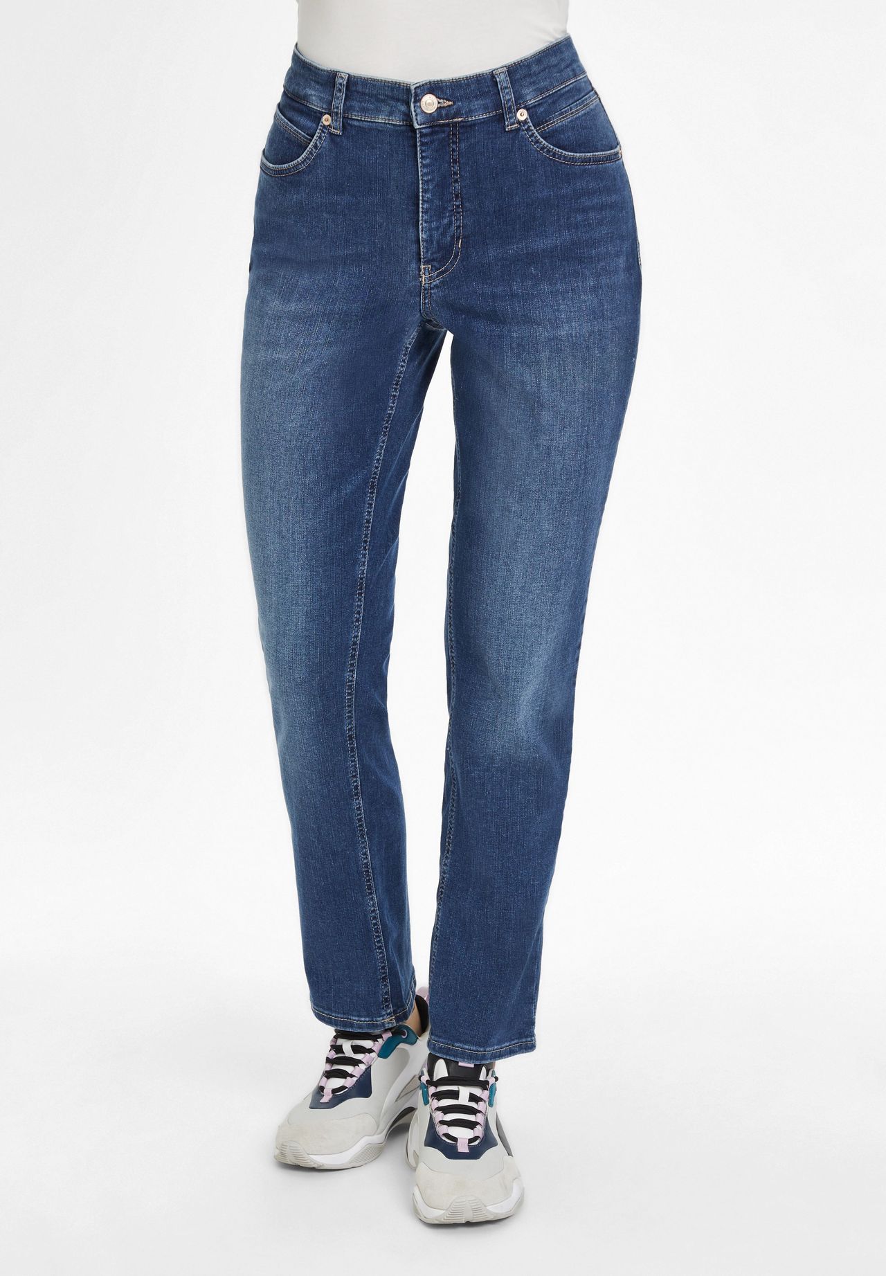 Mac Melanie Jeans, Slim Fit, KnöChellang, FüR Damen, Blau, 44/30