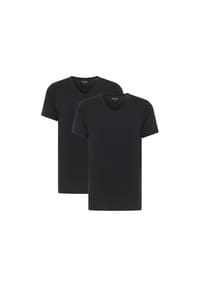 MUSTANG® - Herren T-Shirts, 2er Pack - Amado, Bio-Baumwolle, Single Jersey, V-Ausschnitt - Schwarz