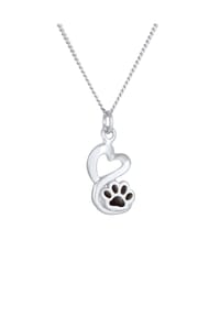 Nenalina - Halskette Pfote Hund Katze Anhänger Emaille 925 Silber - Silber