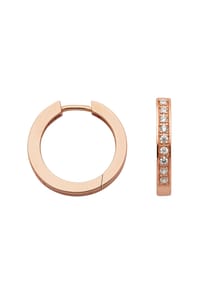 Adelia's - Damen Silber Schmuck 925 Silber Ohrringe  Creolen mit Zirkonia Ø 20,1 mm - rose