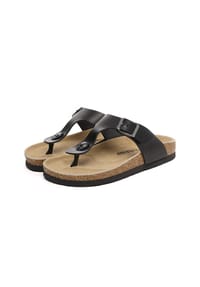 EVERAU® - Damen Leder Flamingo Sandalen - BLACK