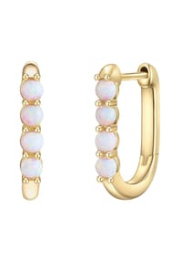 GLANZSTÜCKE MÜNCHEN - Damen Ohrringe aus 925/- Sterling Silber in Gelbgold mit Opal (synth.) - gelbgold