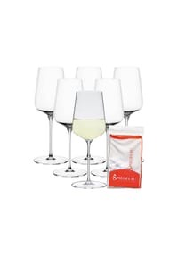 SPIEGELAU Weißweingläser + Poliertuch Definition 430 ml 6er Set transparent - DEFINITION - transparent