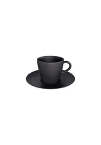 Villeroy & Boch Espressotasse mit Untertasse Manufacture Rock 60 ml / ø 12,1 cm schwarz - MANUFACTURE ROCK - schwarz