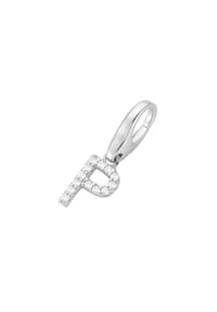 GIORGIO MARTELLO MILANO - Charm Buchstabe P, Zirkonia Steine, Silber 925 - weiß