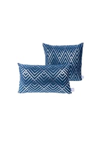 Kayoom - Dekokissen Prisma 225 2er-Set / Dekokissen - blau - silber