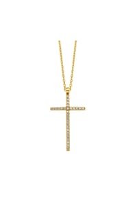 Julie Julsen® - Anhänger mit Kette 925/- Sterling Silber 28 Zirkonia - gelb