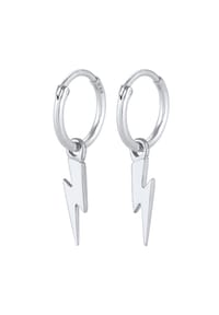 elli. PREMIUM - Ohrringe Creolen Ohrhänger Blitz Symbol 925 Silber Rhodiniert - Silber