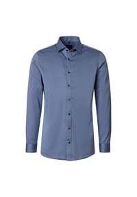 VENTI - Herren Businesshemd uni Body Fit - Blau