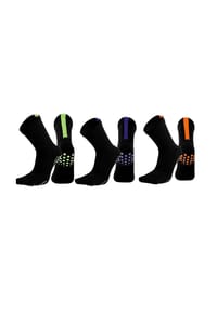 MUNADUNA - 3er-Pack Yoga-/Pilates-Zehensocken mit Neon-Akzenten Zehensocken,Anti-Rutsch,Elastisch - Lila-Grün Mix