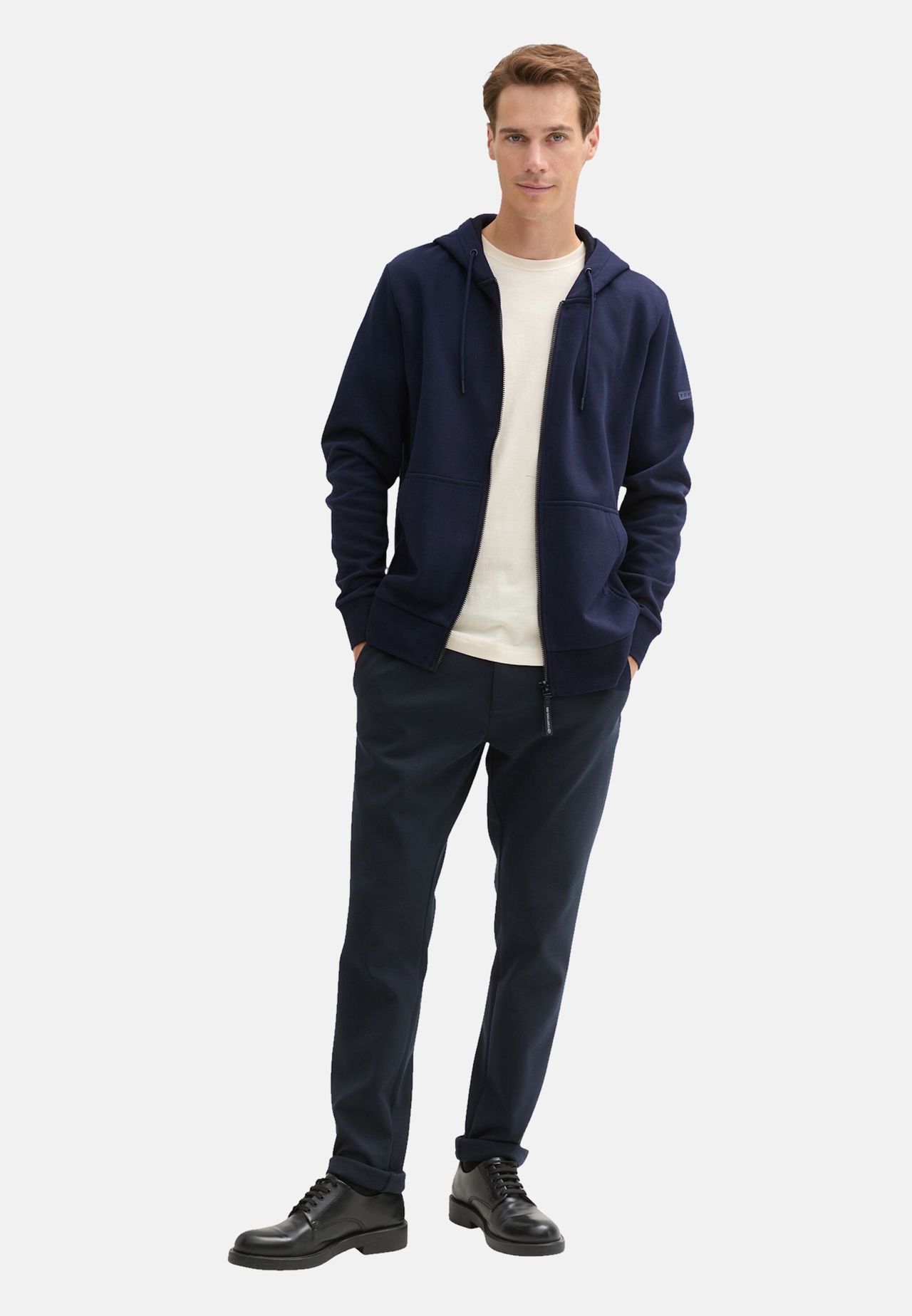 Tom Tailor Sweatjacke, Geteilte KäNgurutasche, RippbüNdchen, FüR Herren, Blau, M