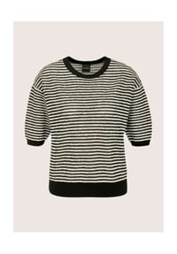 MADELEINE - Sommerpullover mit Streifenmuster - schwarz / wollweiß